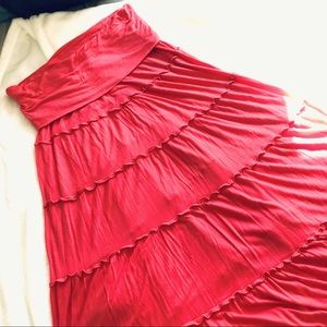 INC pink long flowy skirt L